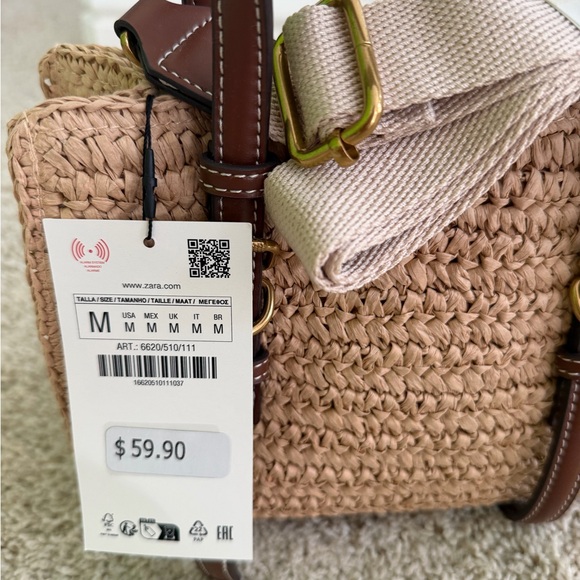 Zara Beige Woven Satchel - Picture 5 of 5
